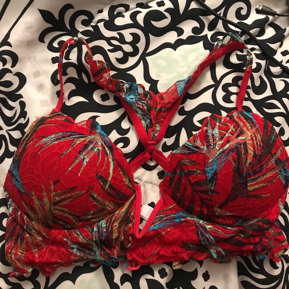 Red lace PINK Victoria’s Secret bra